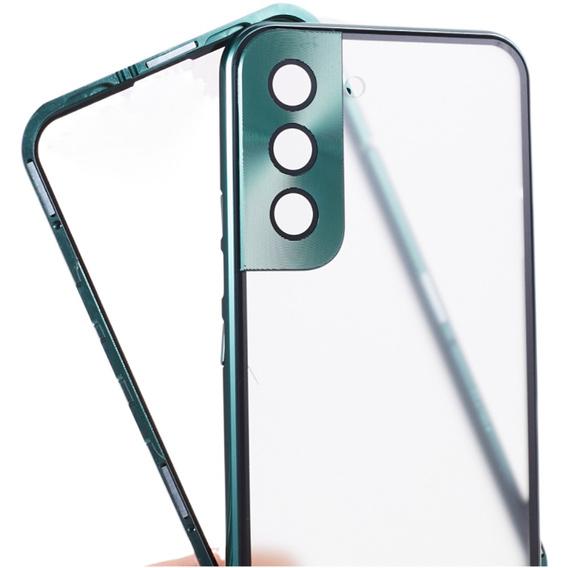 Husa pentru Samsung Galaxy S21, Magnetic Dual Glass, verde