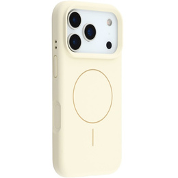 Husă din silicon pentru iPhone 17 Pro Max - compatibilă cu MagSafe, antișoc, bej