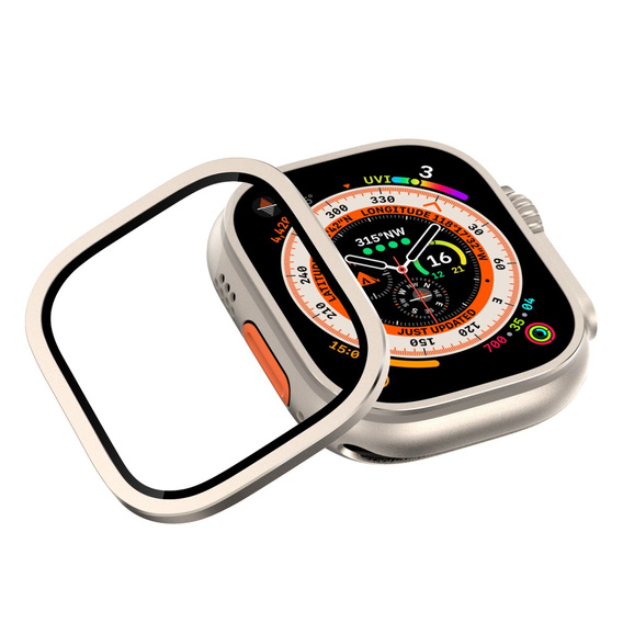 Szkło Hartowane z Ramką do Apple Watch Ultra 49mm, Złote