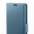 Husă pentru Samsung Galaxy A36, ERBORD Glossy Litchi, portofel cu clapetă, albastru