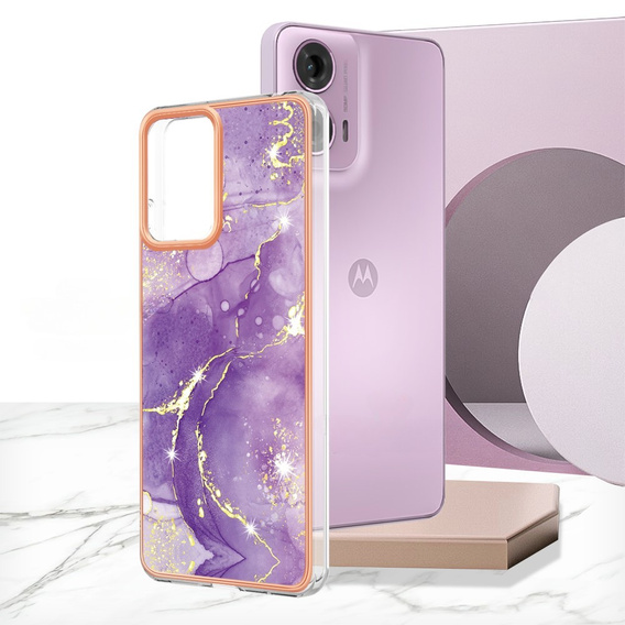 Carcasă de protecție pentru Motorola Moto G24 / G24 Power / G04, Marble Slim Case, violet închis