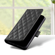 Husă cu clapetă pentru Samsung Galaxy A16, Rhombus Crossbody Leather, negru
