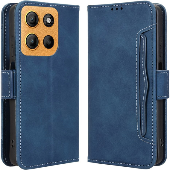 Cu clapetă pentru Motorola Moto G15 / Motorola Moto G15 Power, Card Slot, albastru închis