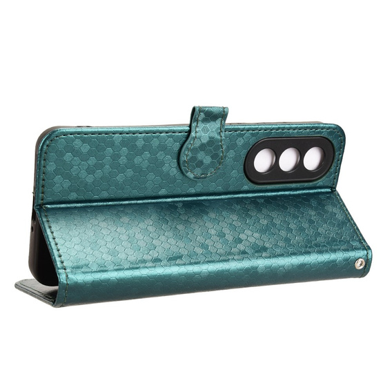 Husa cu clapetă pentru OnePlus Nord 5, Wallet Rhombus, verde