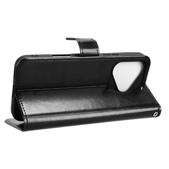 Cu clapetă pentru Honor 400 Lite, Crazy Horse Wallet, negru
