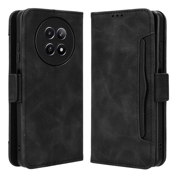 Cu clapetă pentru Realme 12, Card Slot, negru