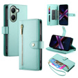 Cu clapetă pentru Xiaomi Poco X7 Pro 5G, Wallet Zipper Pocket, verde