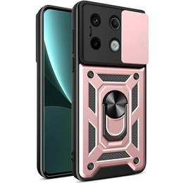 Husă blindată pentru Xiaomi Redmi Note 13 Pro 5G, CamShield Slide, roz