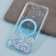 Husă pentru Samsung Galaxy S24, Glittery, pentru MagSafe, albastru