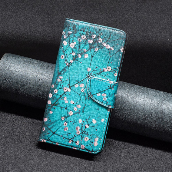 Cu clapetă pentru Motorola Edge 40 Neo, Wallet, sakura, albastru