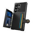 Husa pentru Samsung Galaxy S25 Ultra, Card Holder Kickstand, negru