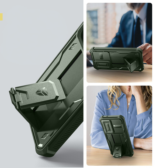 Husă blindată pentru Samsung Galaxy S25, Dexnor Full Body (Two Frames), verde