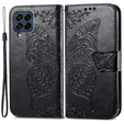 Cu clapetă pentru Samsung Galaxy M53 5G, Butterfly, negru