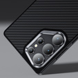 Carcasa BENKS Kevlar pentru Samsung Galaxy S25+ Plus, pentru MagSafe, Carbon Fiber, negru