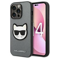 Karl Lagerfeld Huse pentru iPhone 14 Pro Max, Saffiano Choupette Head Patch, de argint