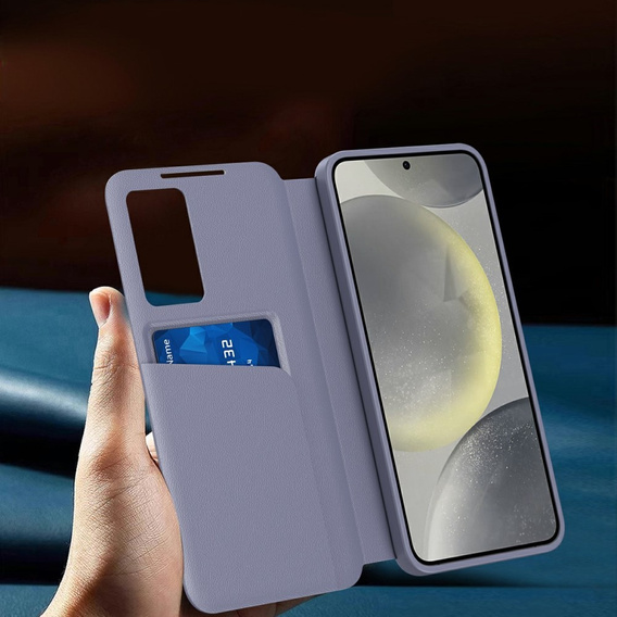 Husă cu clapetă pentru Samsung Galaxy S25 Edge, Smart View Wallet, violet