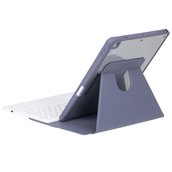 Husă pentru tastatură pentru iPad 11" 2025 A16 (11 gen.) / iPad 10.9" 2022 (10 gen.), Rotary 360° Leather, violet