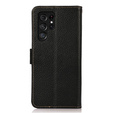 KHAZNEH RFID caz pentru Samsung Galaxy S23 Ultra, Litchi Texture, negru