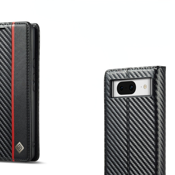 Carcasă cu clapetă pentru Google Pixel 8A, Carbon LC.IMEEKE, negru