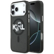 Husă MagSafe Karl Lagerfeld IML Glitter Karl & Choupette Sketch Logo pentru iPhone 17 Pro Max