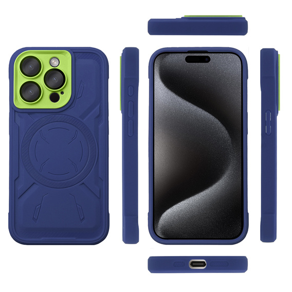 Husă pentru iPhone 15 Pro, ERBORD Armor Mag, albastru