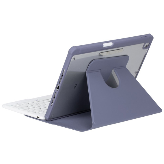 Husă pentru tastatură pentru iPad 11" 2025 A16 (11 gen.) / iPad 10.9" 2022 (10 gen.), Rotary 360° Leather, violet