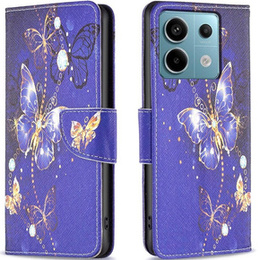 Cu clapetă pentru Xiaomi Redmi Note 13 Pro 5G, Wallet, Butterflies violet