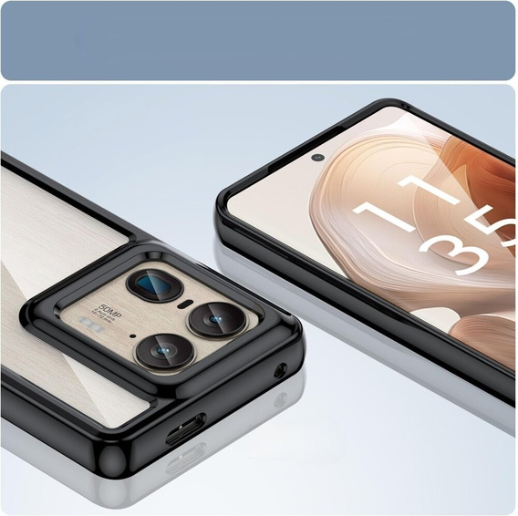Huse pentru Motorola Edge 50 Ultra, Fusion Hybrid, transparent / negru