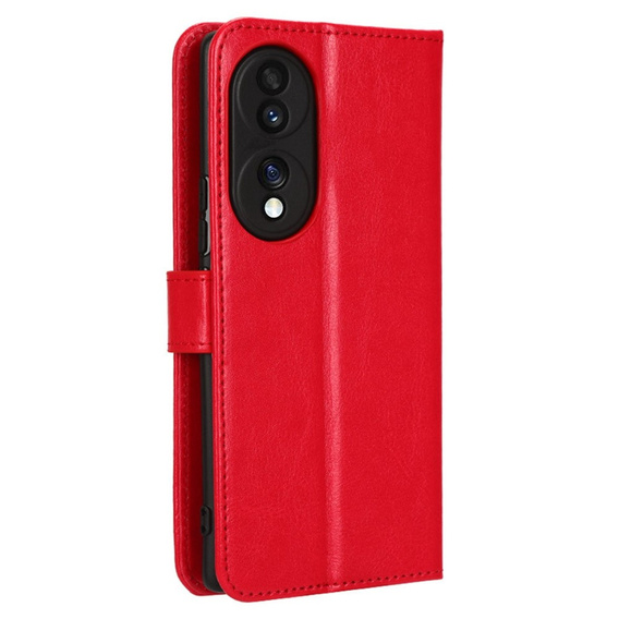 Cu clapetă pentru Honor 70 5G, Crazy Horse Wallet, roșu