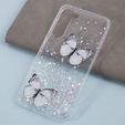 Husă pentru Samsung Galaxy S24, Glitter Butterfly, alb