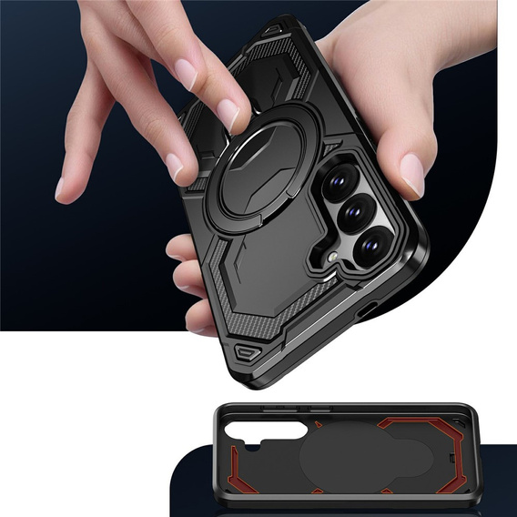 Husă magnetică cu suport pentru Samsung Galaxy A57 5G, negru