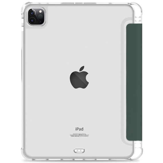 Husă pentru iPad Pro 11 2022 / 2021 / 2020, Smartcase Hybrid, cu spațiu pentru stylus, verde închis