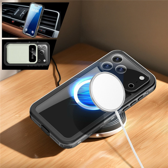 Husă pentru iPhone 17 Pro Max, IP68 rezistentă la apă, SHELLBOX MagSafe, negru