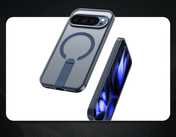 Husă Fusion Hybrid pentru Google Pixel 10 Pro XL, pentru MagSafe, cu suport, albastru