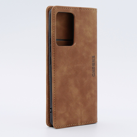 Husă pentru Xiaomi 13 lite, ERBORD Vintage, portofel cu clapetă, maro