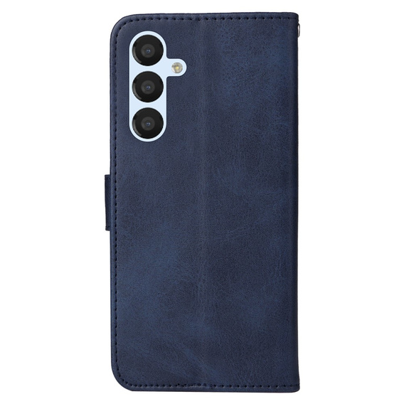 Cu clapetă pentru Samsung Galaxy A34 5G, Leather Wallet, albastru închis