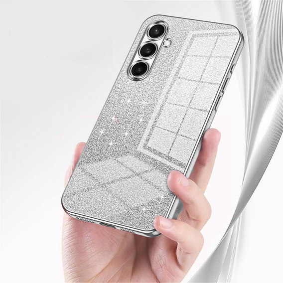 Husă Glitter CamShield pentru Samsung Galaxy A37 5G, argintiu