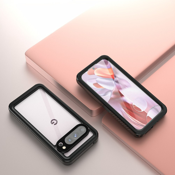 Husă impermeabilă IP68 pentru Google Pixel 9 Pro, Redpepper, negru