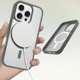 Carcasă ERBORD MagSafe pentru iPhone 16 Pro, Matte Case, buton activ, mat / gri titan