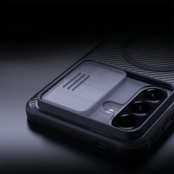 Husă magnetică Nillkin CamShield Pro pentru Samsung Galaxy A57 5G, transparentă/neagră