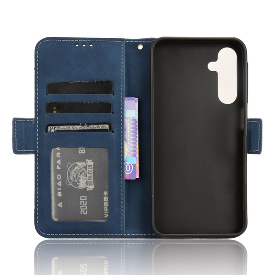 Cu clapetă pentru Samsung Galaxy A25 5G, Card Slot, albastru