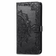 Cu clapetă pentru Samsung Galaxy M15 5G, Mandala, negru