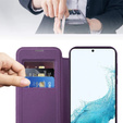Cu clapetă pentru Samsung Galaxy S22 5G, RFID Wallet MagSafe CamShield, violet