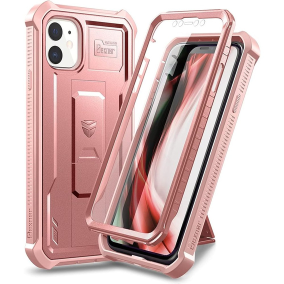 Husă blindată pentru iPhone 11, Dexnor Full Body, roz rose gold