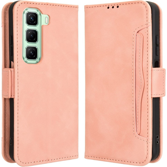Cu clapetă pentru Infinix Hot 50 4G, Card Slot, roz