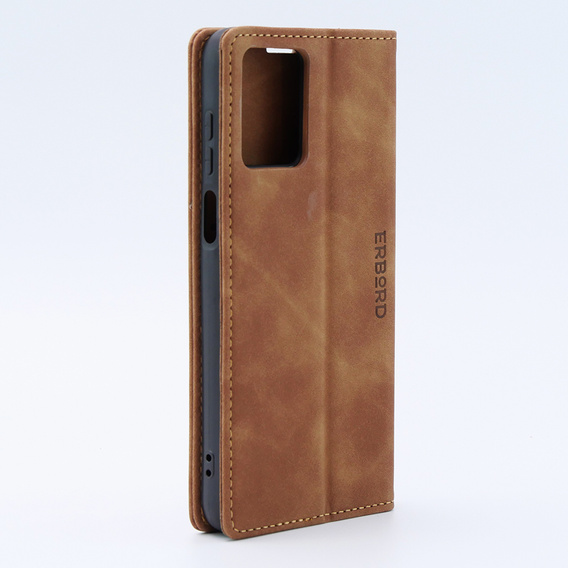 Husă pentru Motorola Moto G53, ERBORD Vintage, portofel cu clapetă, maro