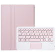 Carcasă + tastatură Samsung Galaxy Tab S9, Leather Pen Slot TouchPad, roz rose gold