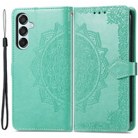 Cu clapetă pentru Samsung Galaxy M15 5G, Mandala, verde