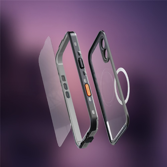 Husă pentru iPhone 17, impermeabilă IP68, SHELLBOX MagSafe, negru