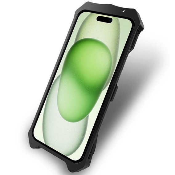 Husă blindată pentru iPhone 15, Aluminum Alloy, negru